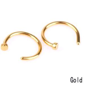 1 PC Titanium Gold Nose Lip Non-Piercing Ring